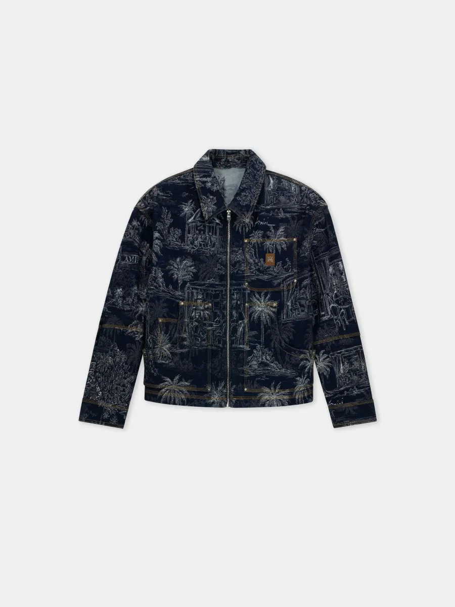 CHATEAU PALMS JACQUARD JACKET - Indigo