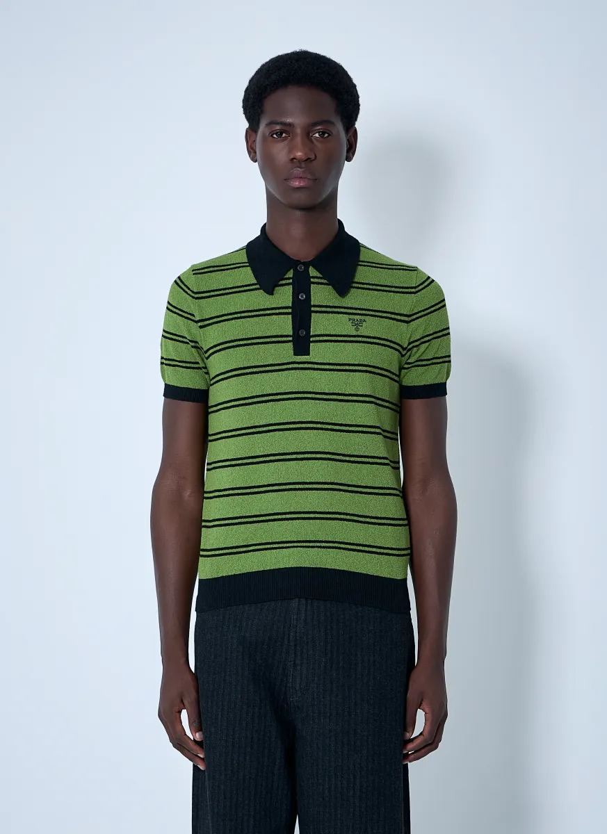 Stripe Logo Motif Polo Shirt