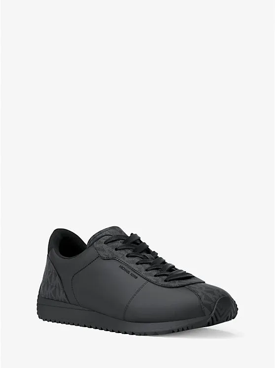 Rhodes Signature Logo and Leather Trainer