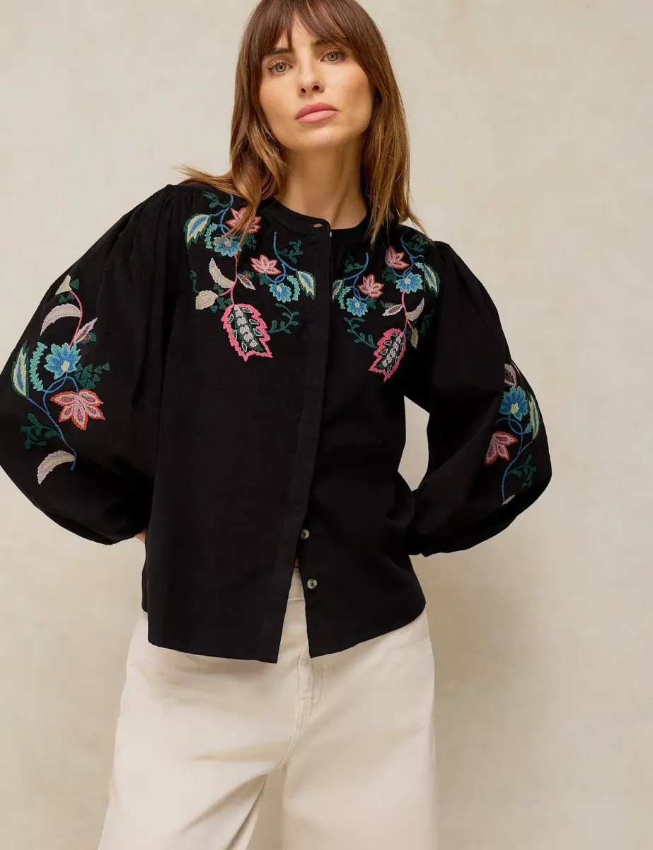 Wren Pure Cotton Printed Notch Neck Blouse