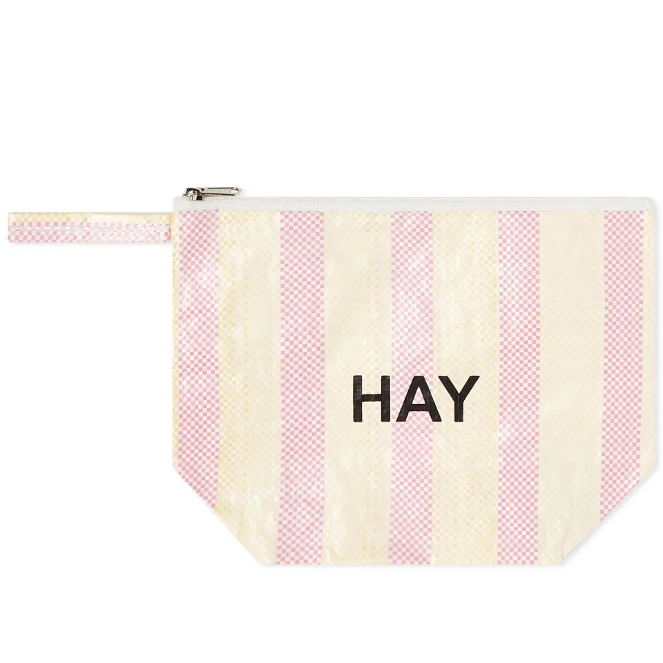 Recycled Candy Stripe Wash Bag - Medium