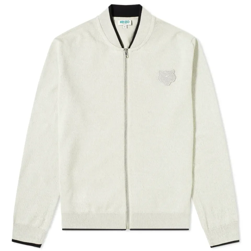 Tiger Knit Zip Cardigan