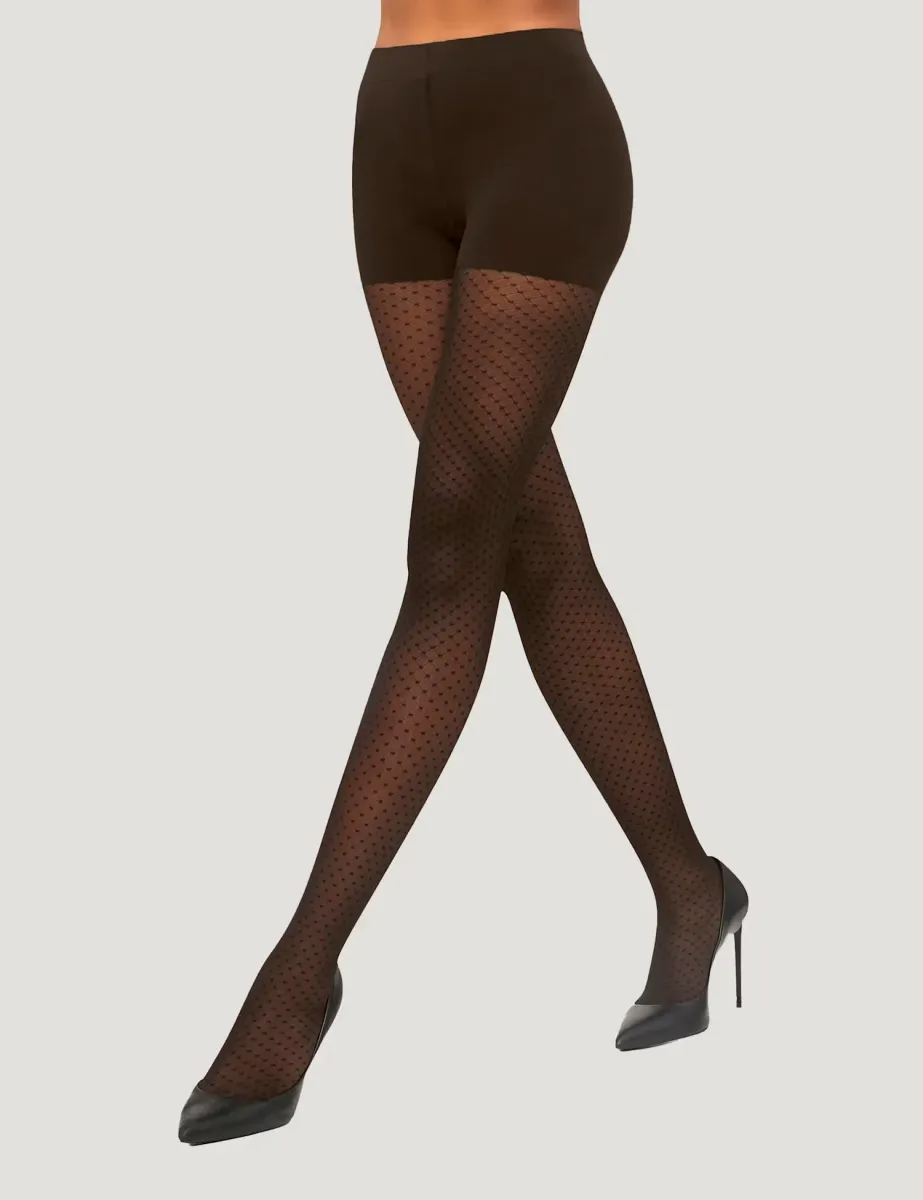 Control Dots Tights Brown