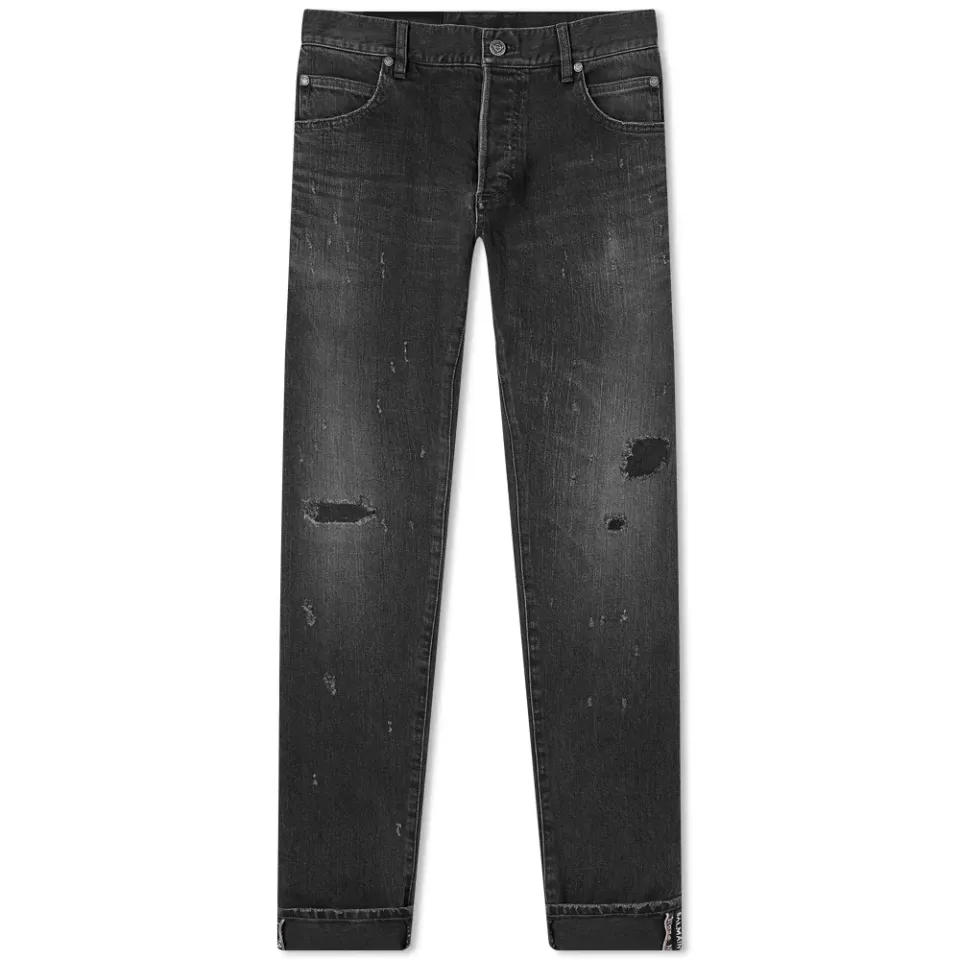 Selvedge Repaired Slim Jeans