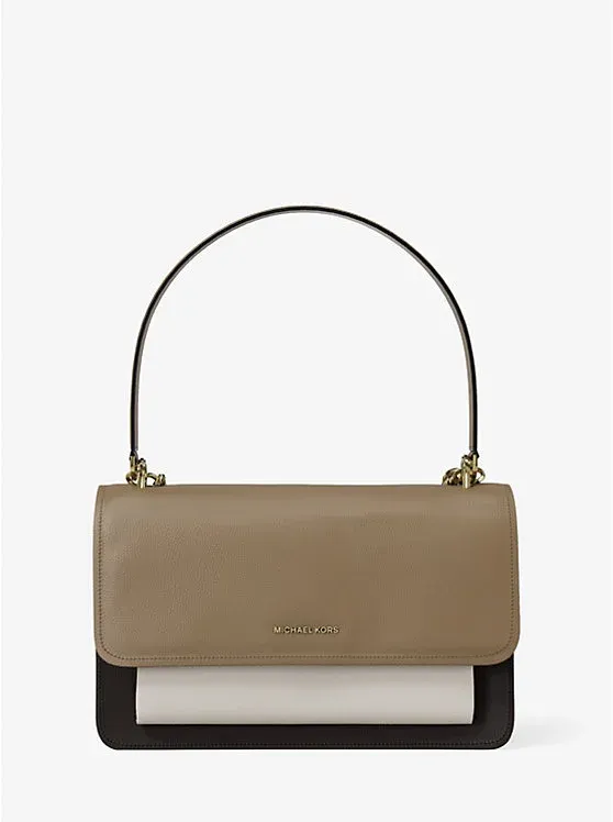 Claire Large Color-Block Leather Shoulder Bag
