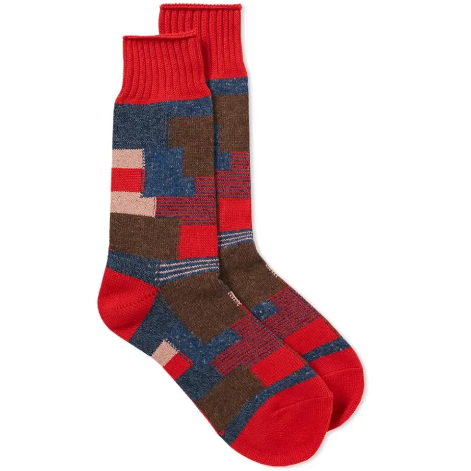 Patchwork Crew Sock