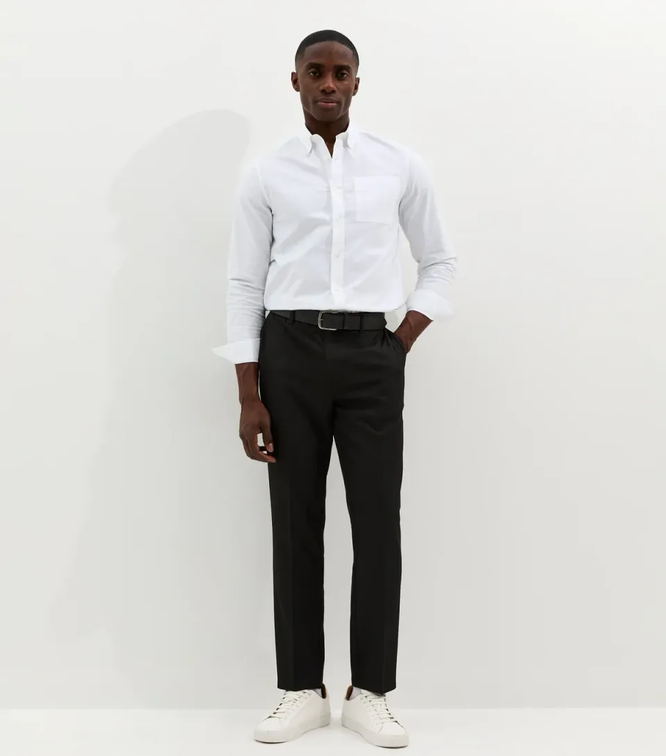 Men's Black Straight Leg Smart Trousers