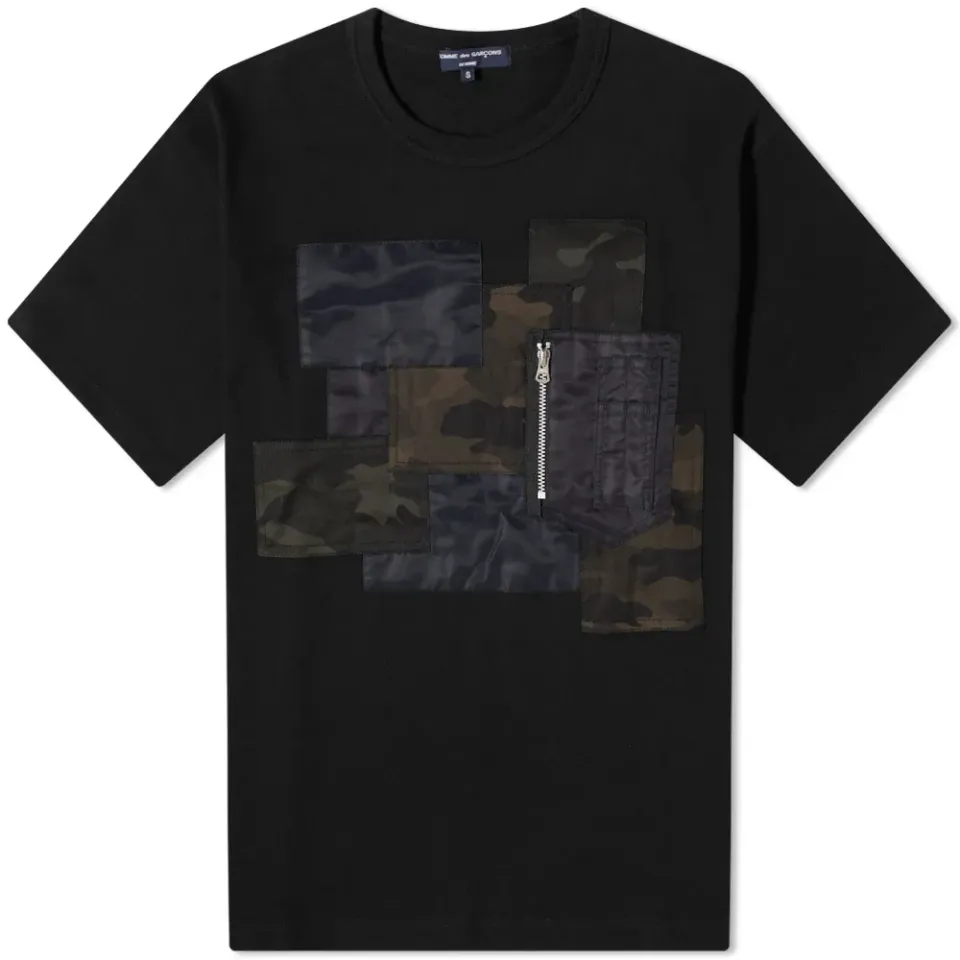 Mulit Patch Zip Pocket T-Shirt