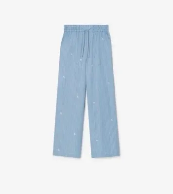 Knight Fil Coupé Striped Trousers in Cornflower blue - Women, Cotton