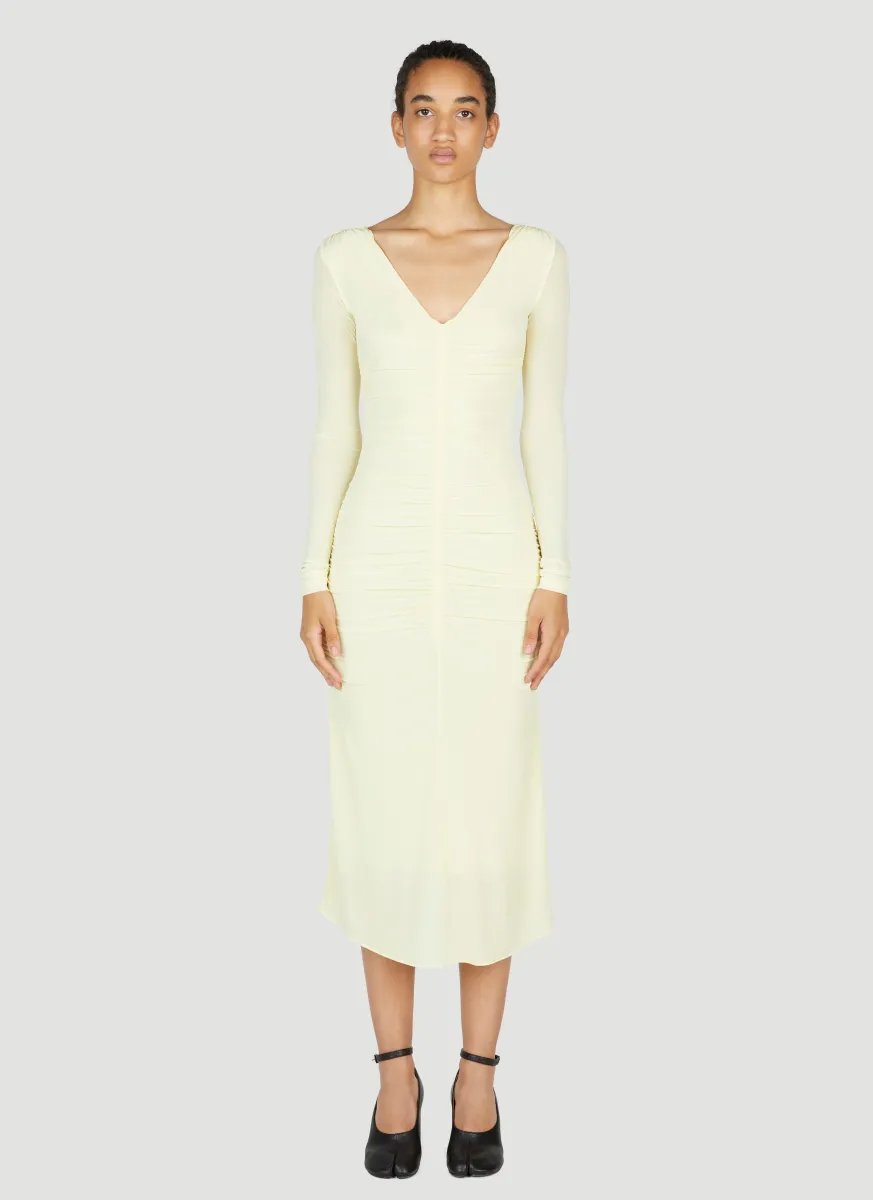 Laly Ruched Semi-Sheer Dress