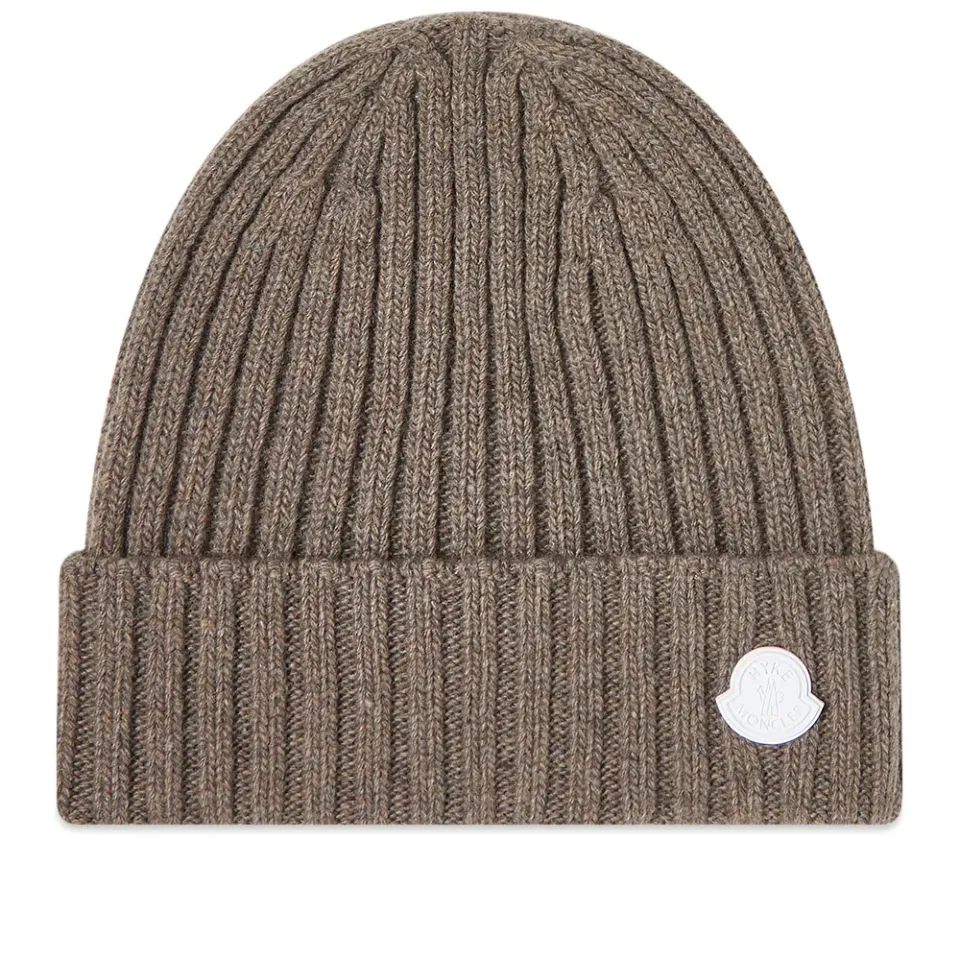 x HYKE Ribbed Knit Logo Beanie