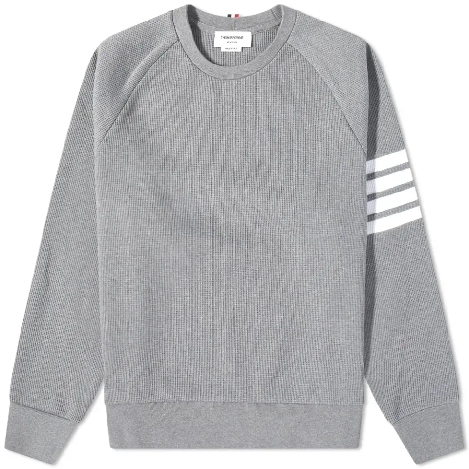 4 Bar Raglan Sleeve Waffle Crew Sweat