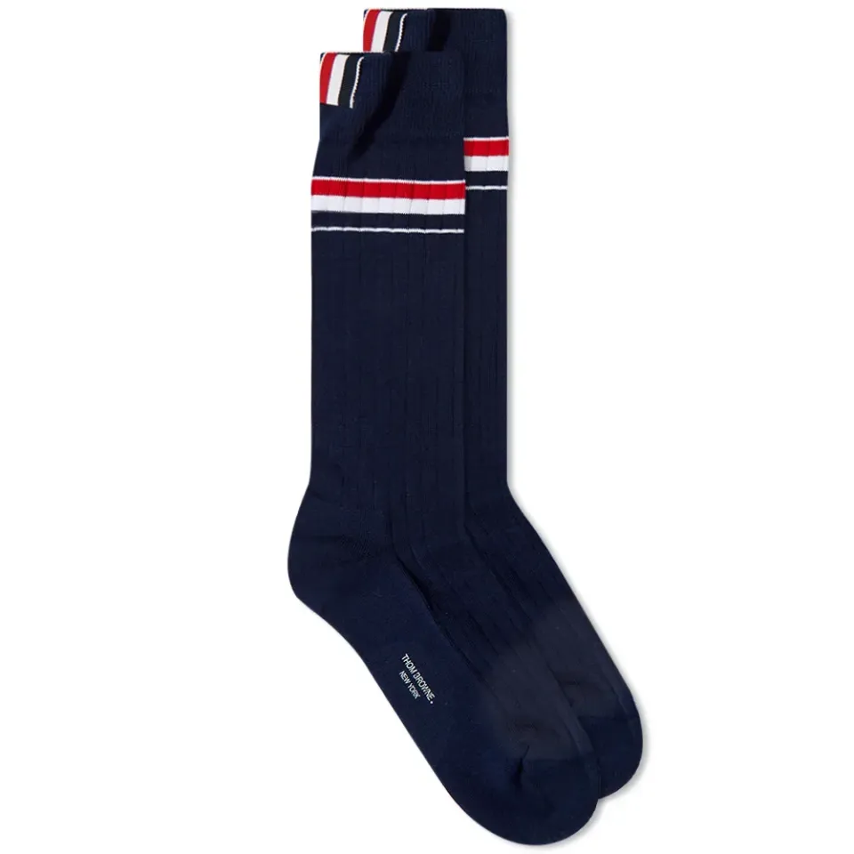 Athletic RWB Rib Mid Calf Sock
