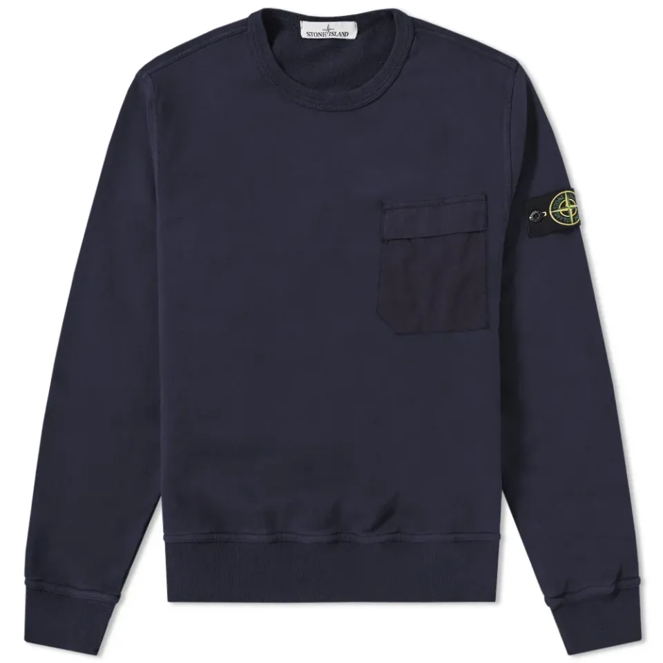 Garment Dyed Pocket Crew Sweat