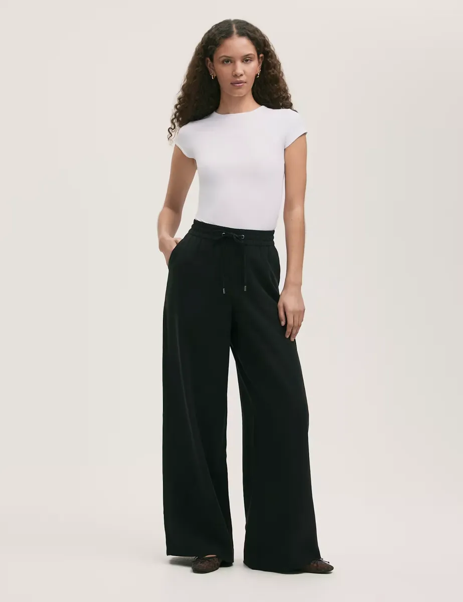Drawstring Relaxed Wide Leg Trousers
