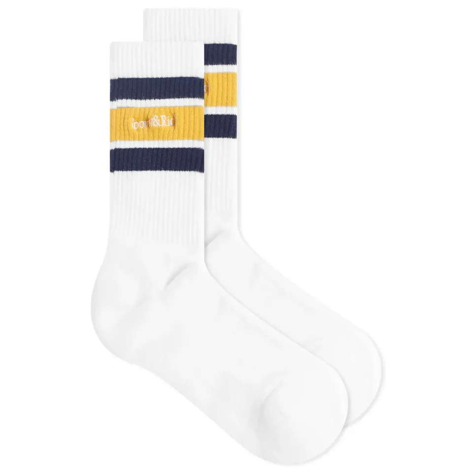 Serif Logo Embroidered Socks