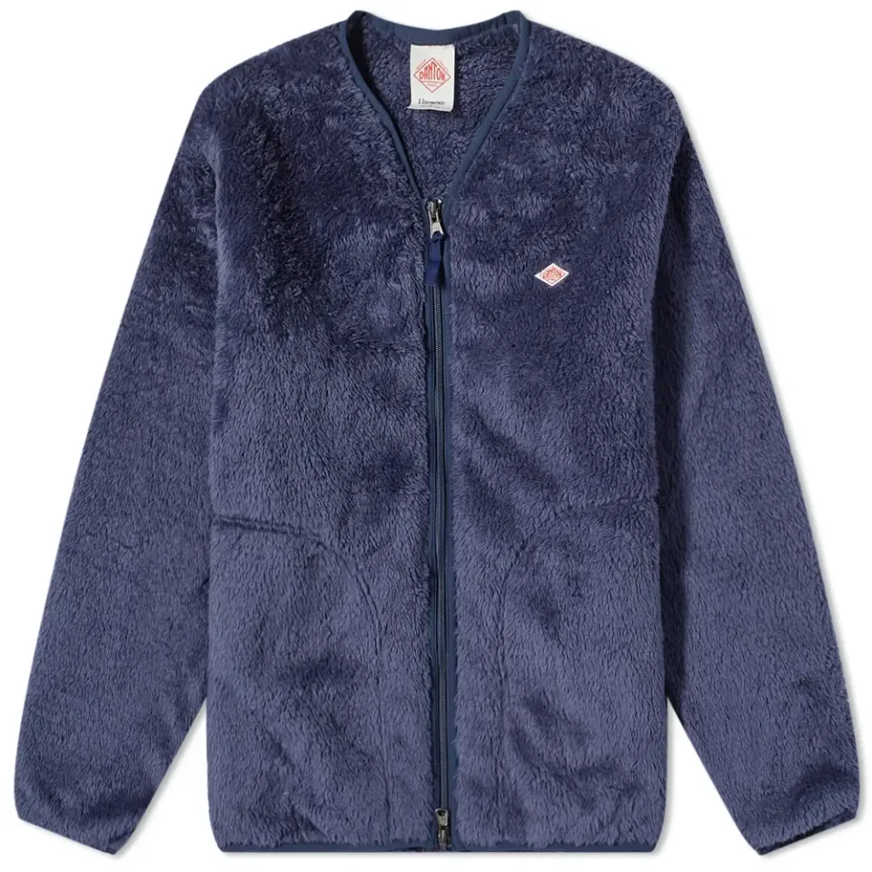 High Pile Fleece V Neck Jacket