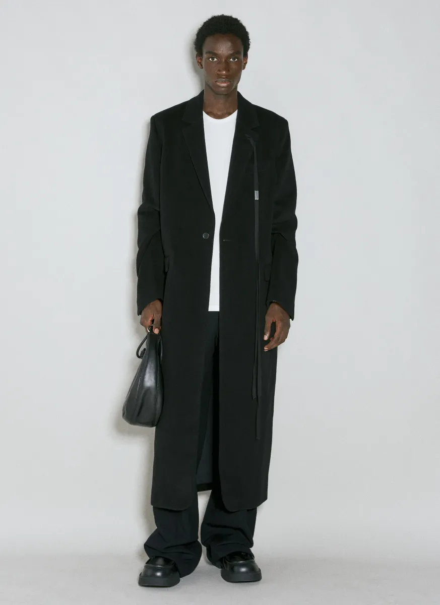 Straight Wool Tailored Coat