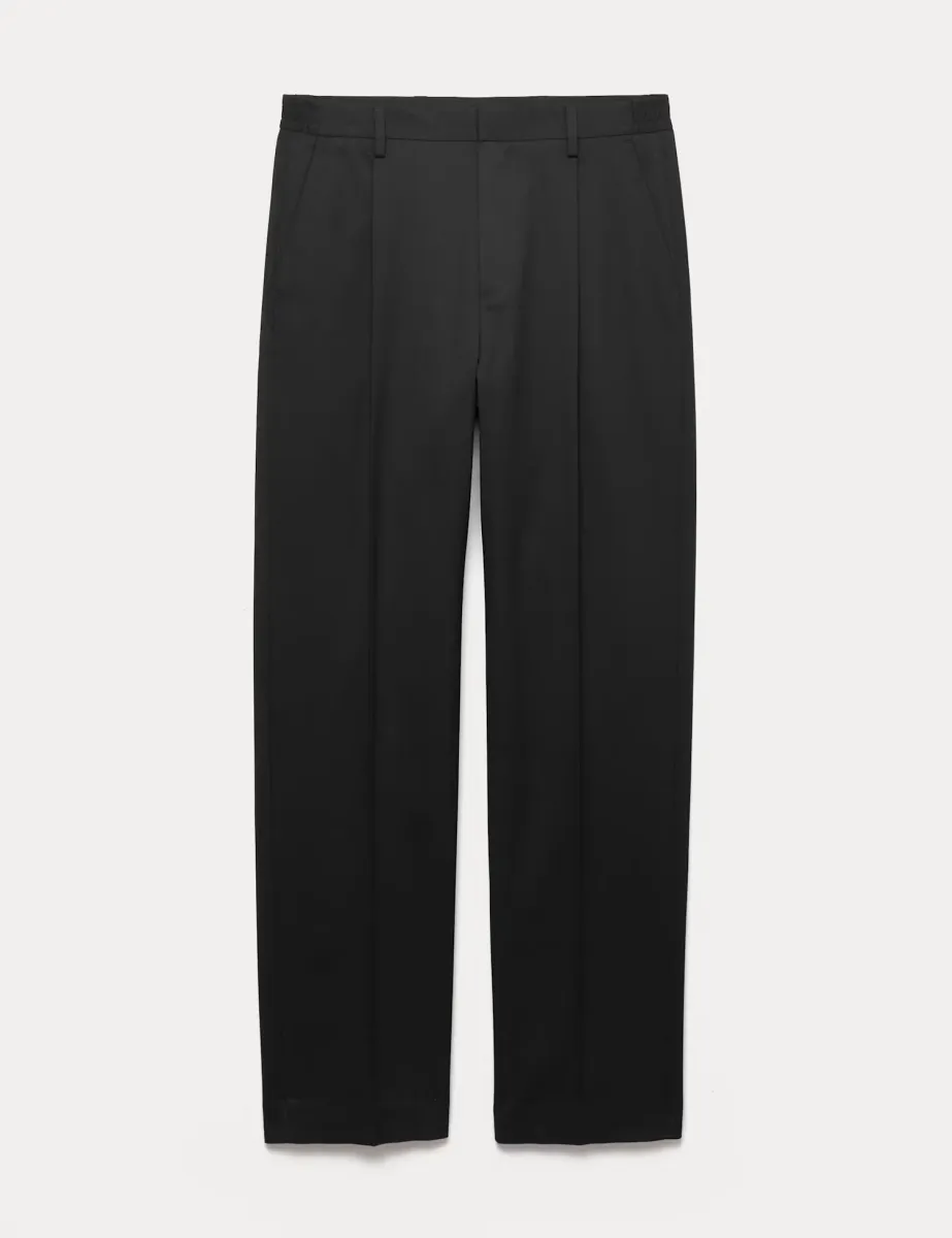 Relaxed Fit Smart Stretch Trousers Black