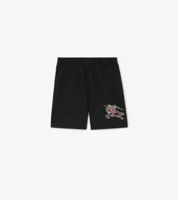 Heart Knight Cotton Shorts in Black