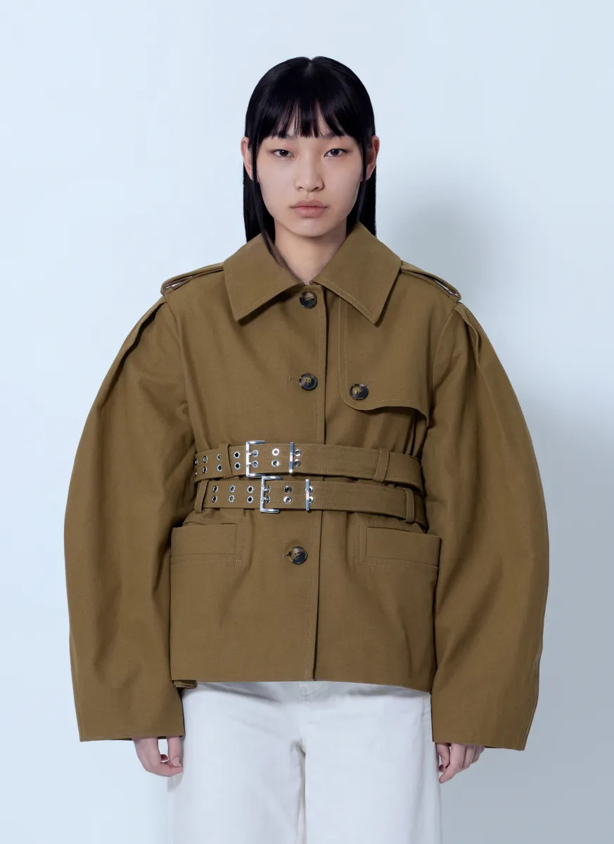 Workwear Canvas Short Peplum Jacket