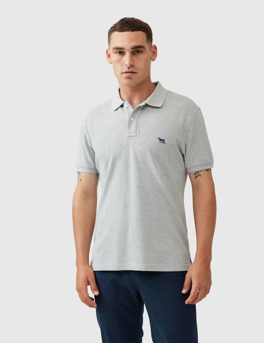 Gunn Slim Fit Pure Cotton Polo Shirt Mid Blue