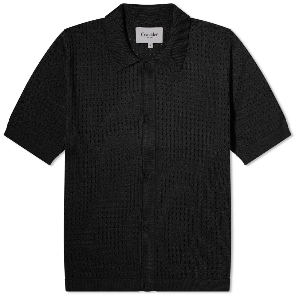 Pointelle Knit Short Sleeve Shirt