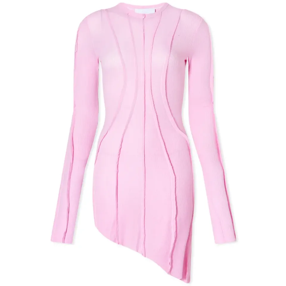 Asymmetric Long Sleeve Mini Dress
