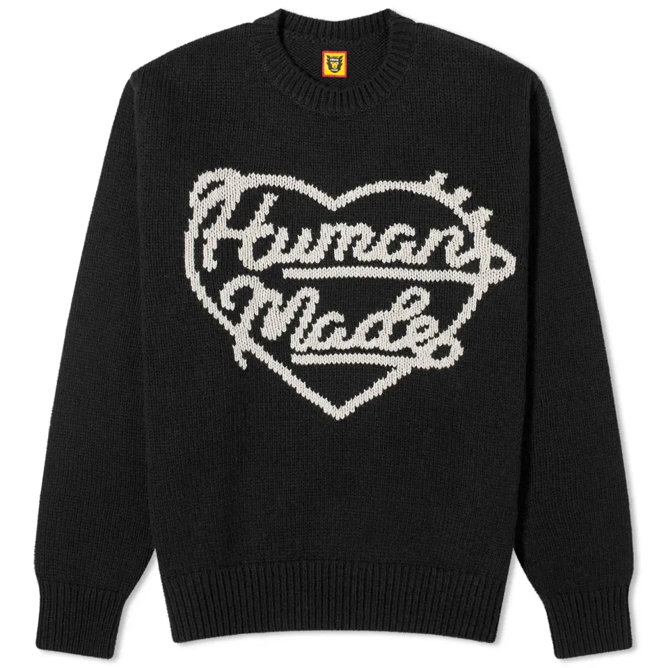 Knitted Heart Crew Neck Jumper