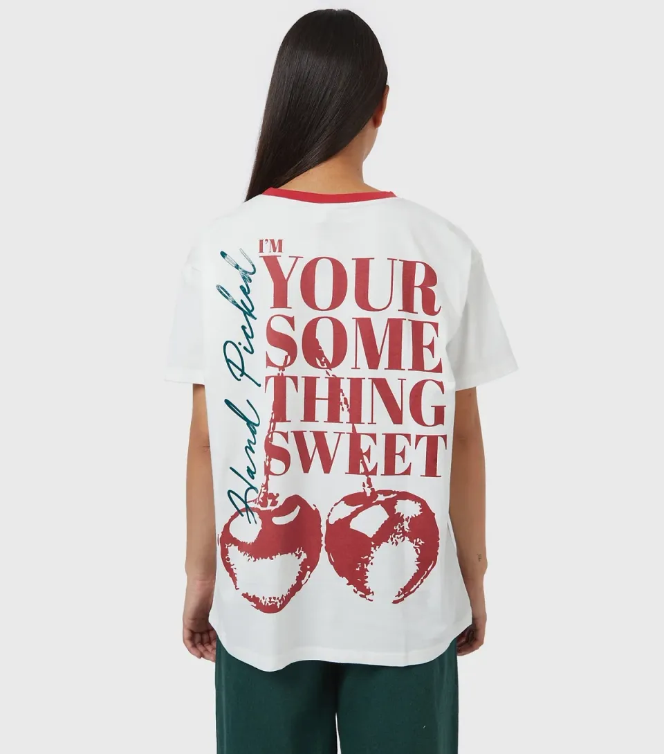 Women's White Im Your Something Sweet Logo T-Shirt
