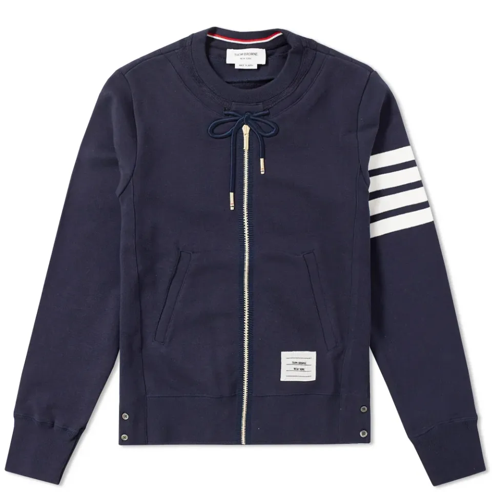 Trompe L'oeuil Zip Crew Sweat