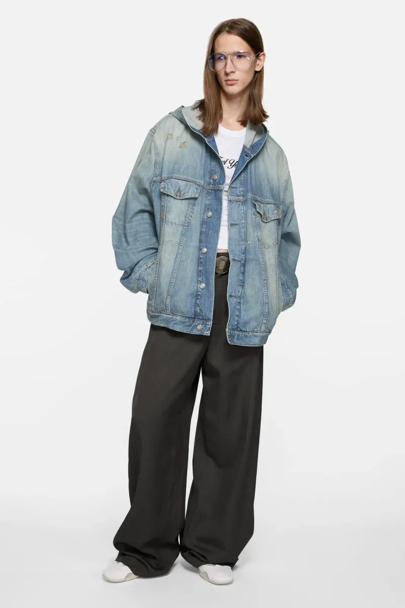 Hooded denim jacket