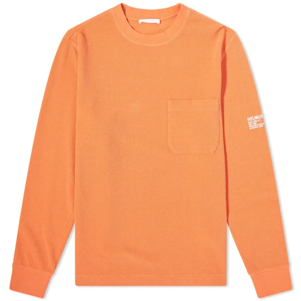 Long Sleeve Logo Pocket Waffle T-Shirt