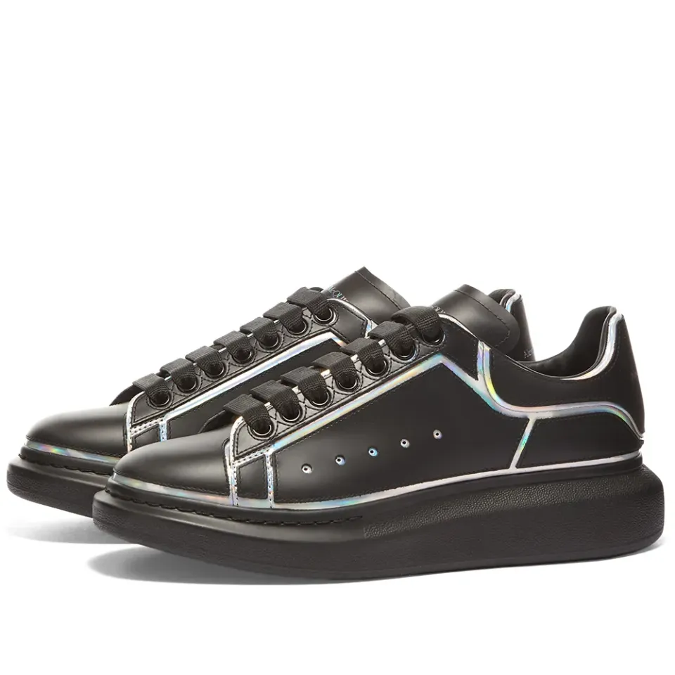 Hologram Piping Heel Tab Wedge Sole Sneake