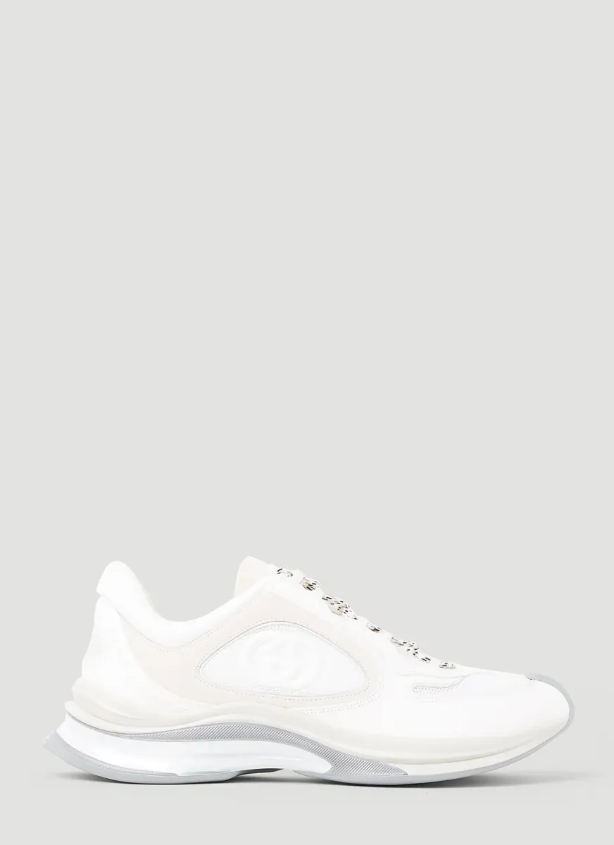 Suede Run Logo Embossed Sneakers