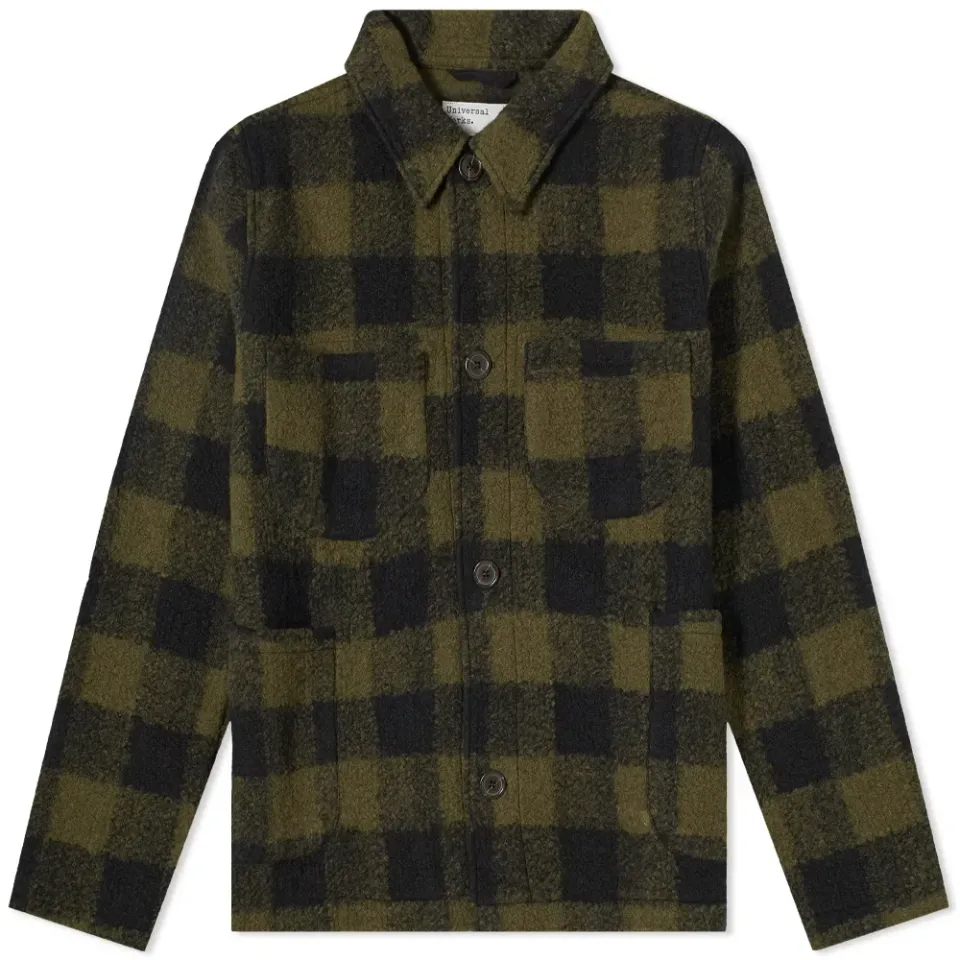 Check Wool Fleece Lumber Jacket