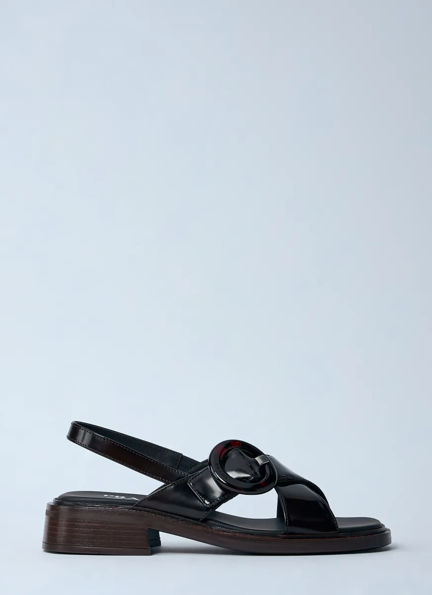 Brushed Leather Sandals