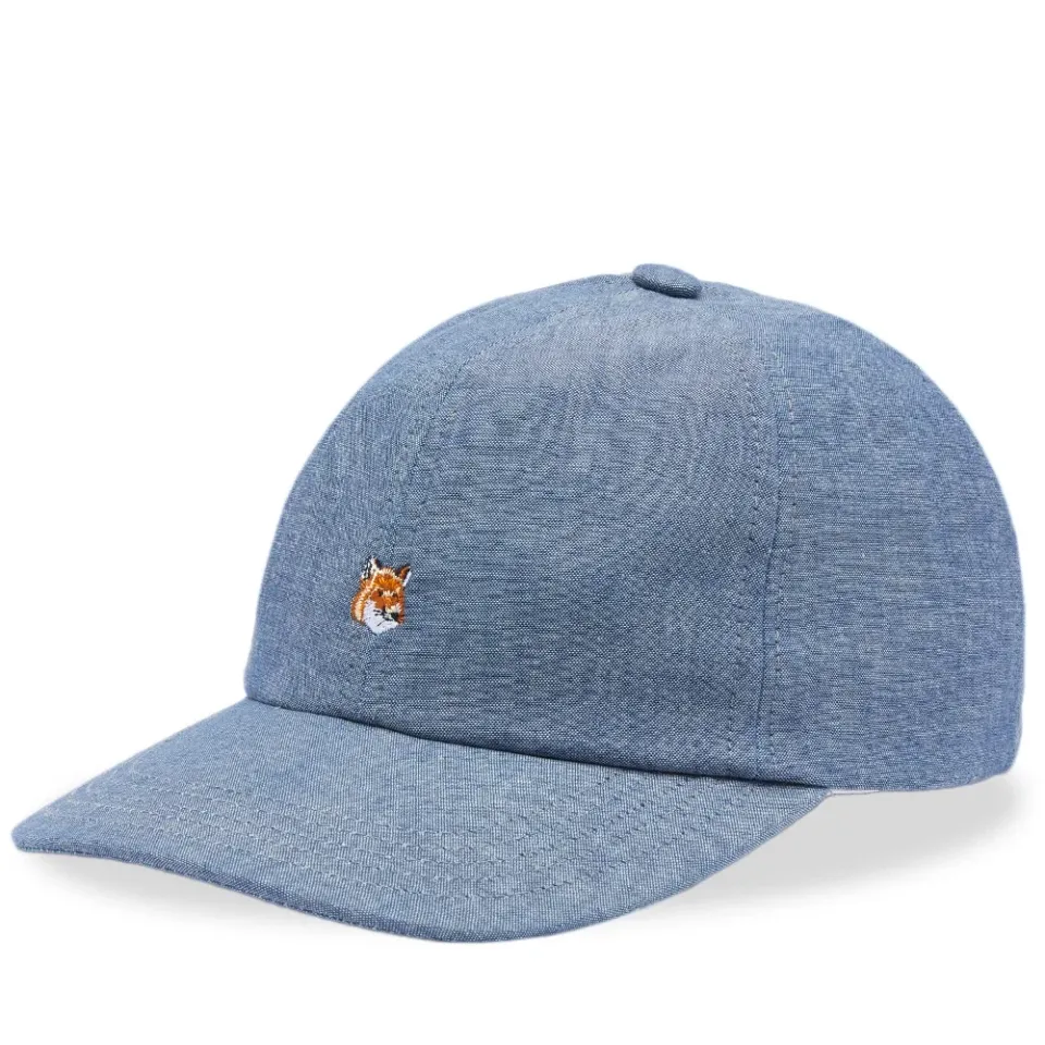 Small Fox Head Embroidered 6P Cap