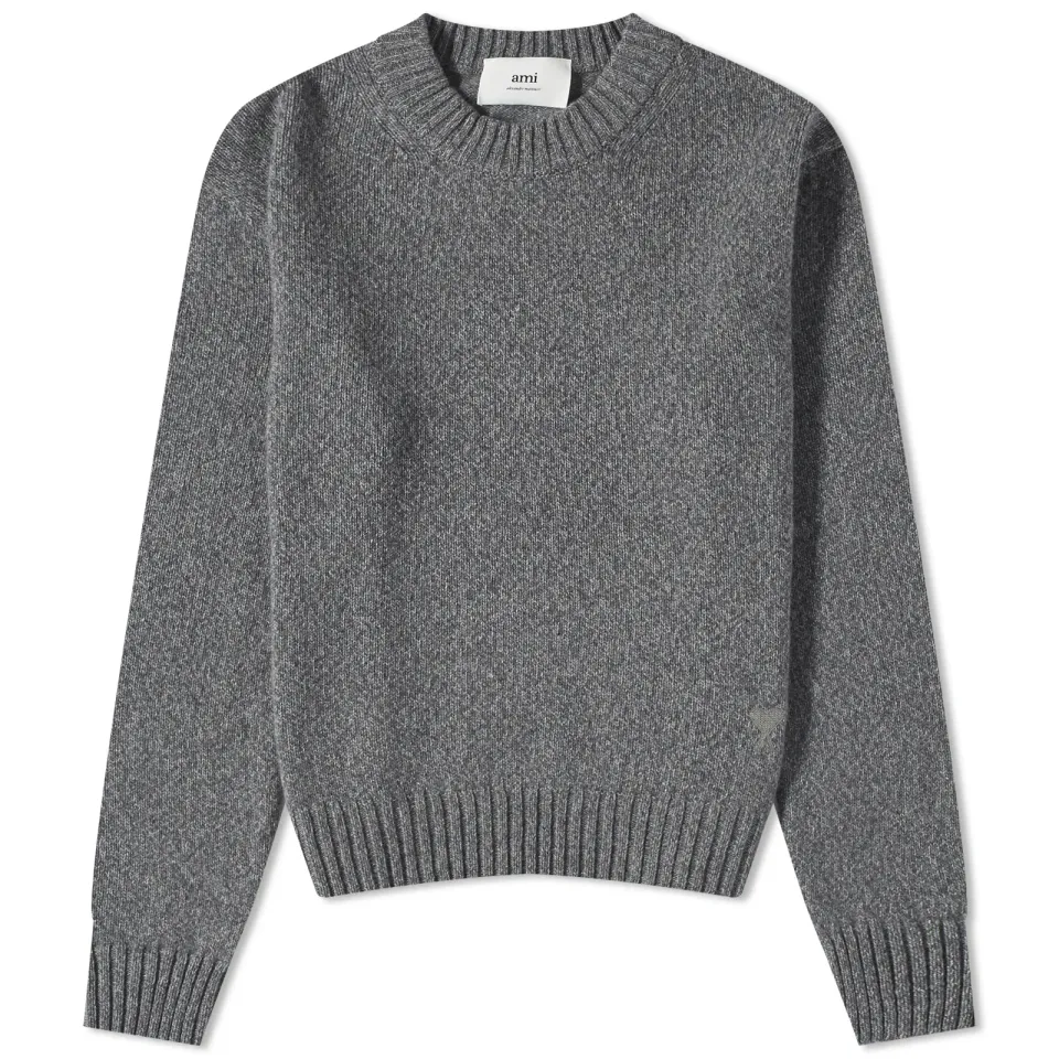 Tonal Heart Cashmere Crew Knit