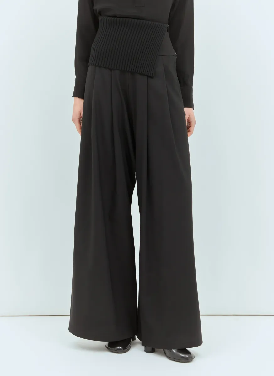 Long Stretch Wool Pants