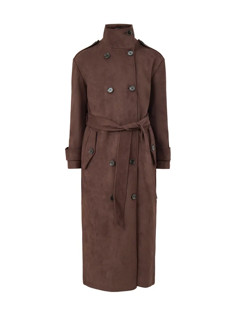 Leah Belted Funnel Neck Trench
