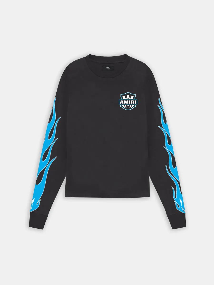EAGLE FLAMES LONG SLEEVE TEE - Black