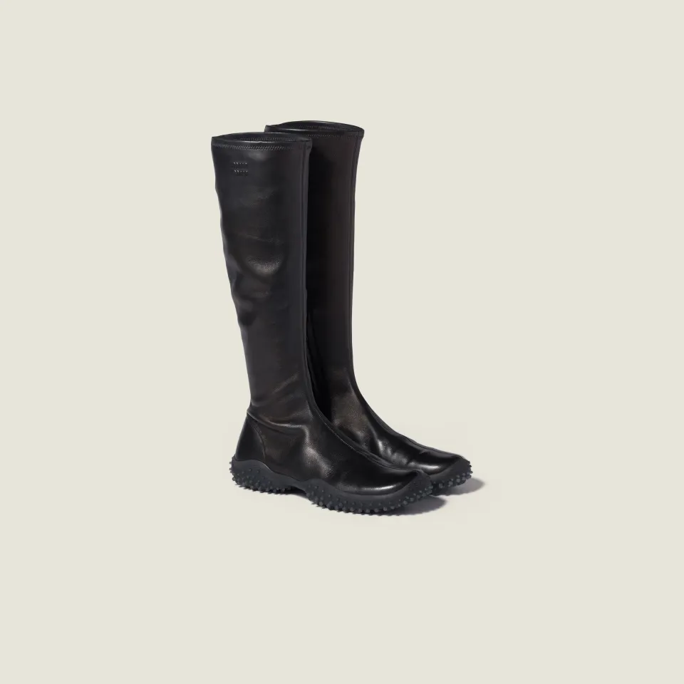 Stretch nappa leather boots