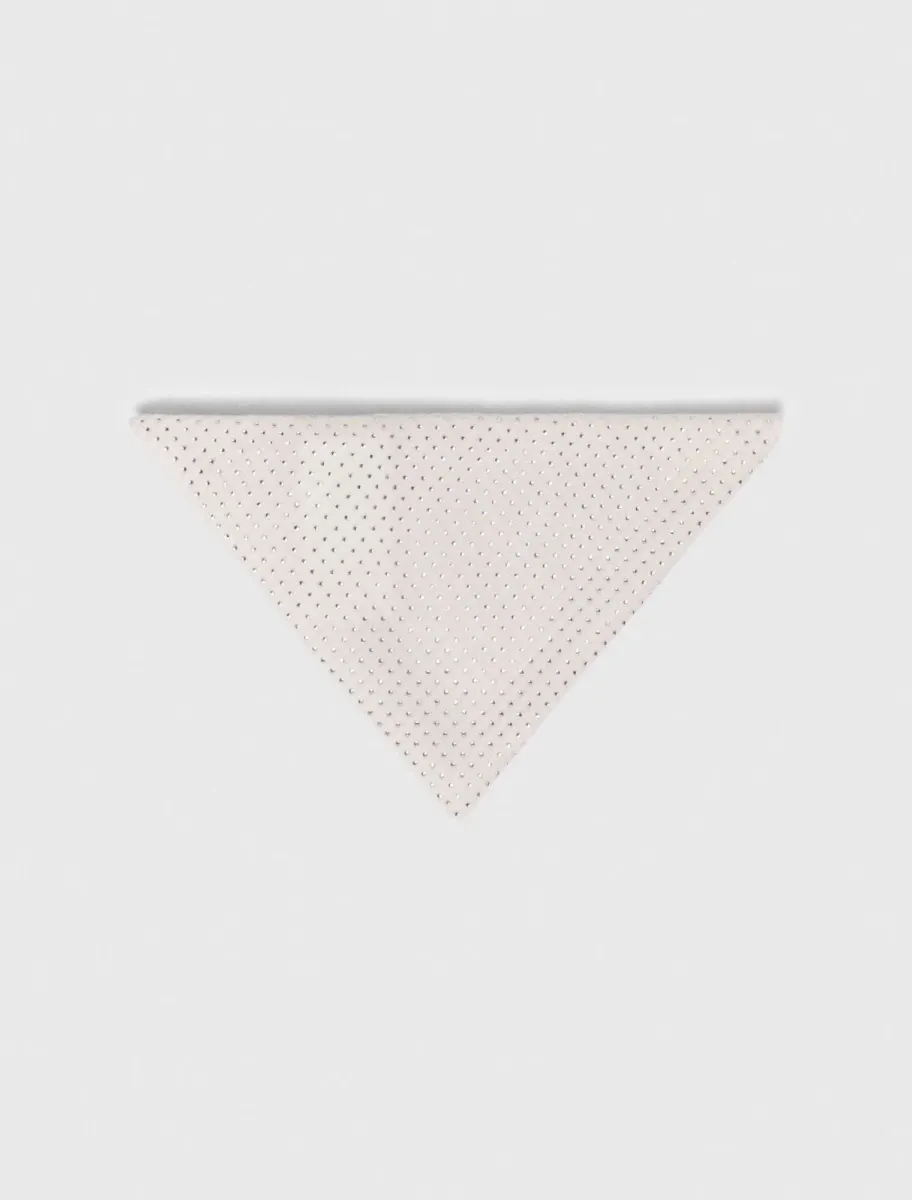 Rhinestone wool triangle scarf