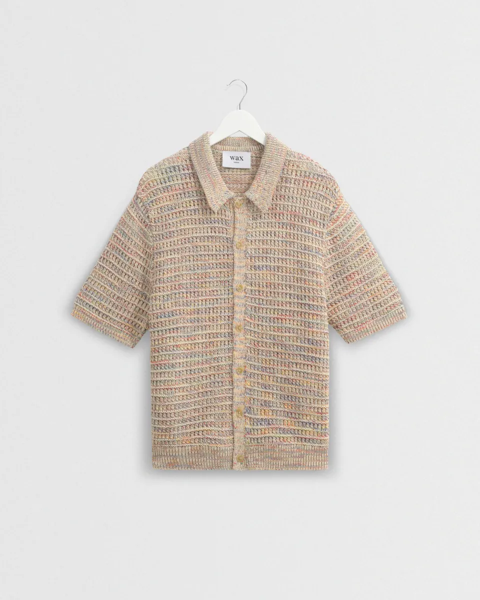Tellaro - Multicolour Twist Knitted Cotton Polo Shirt