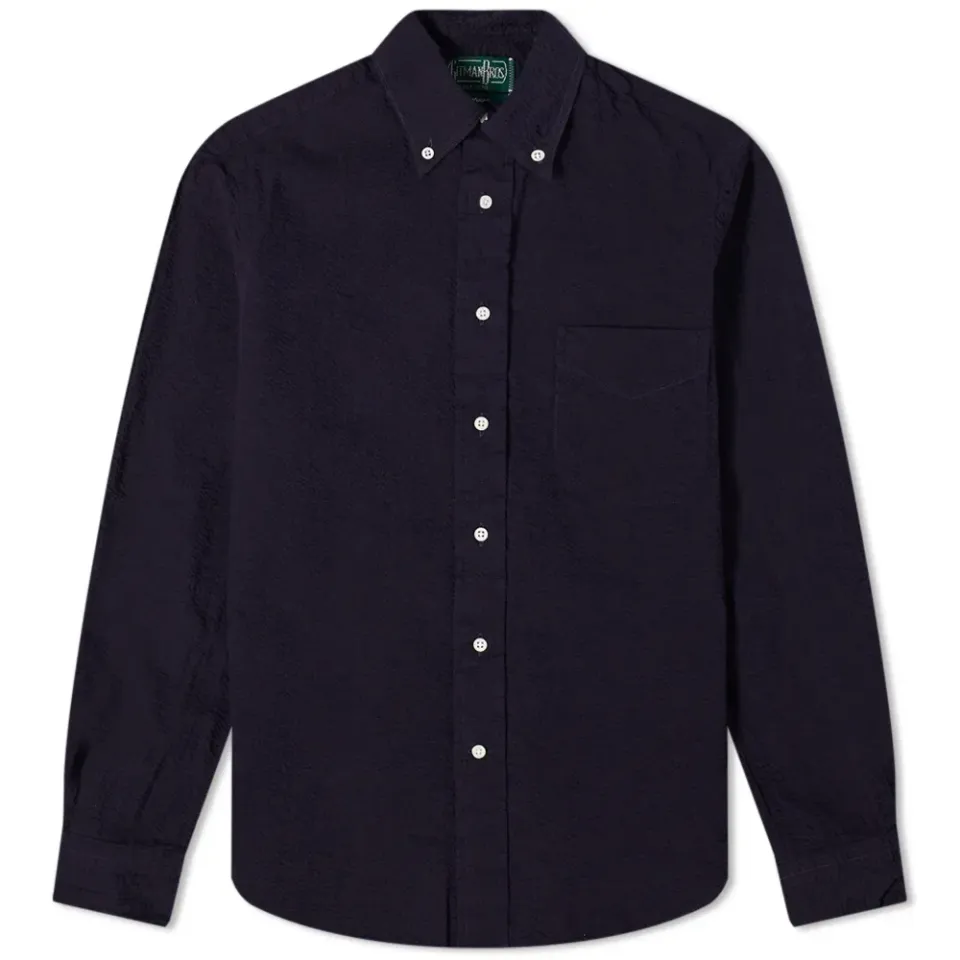 Button Down Overdye Seersucker Shirt