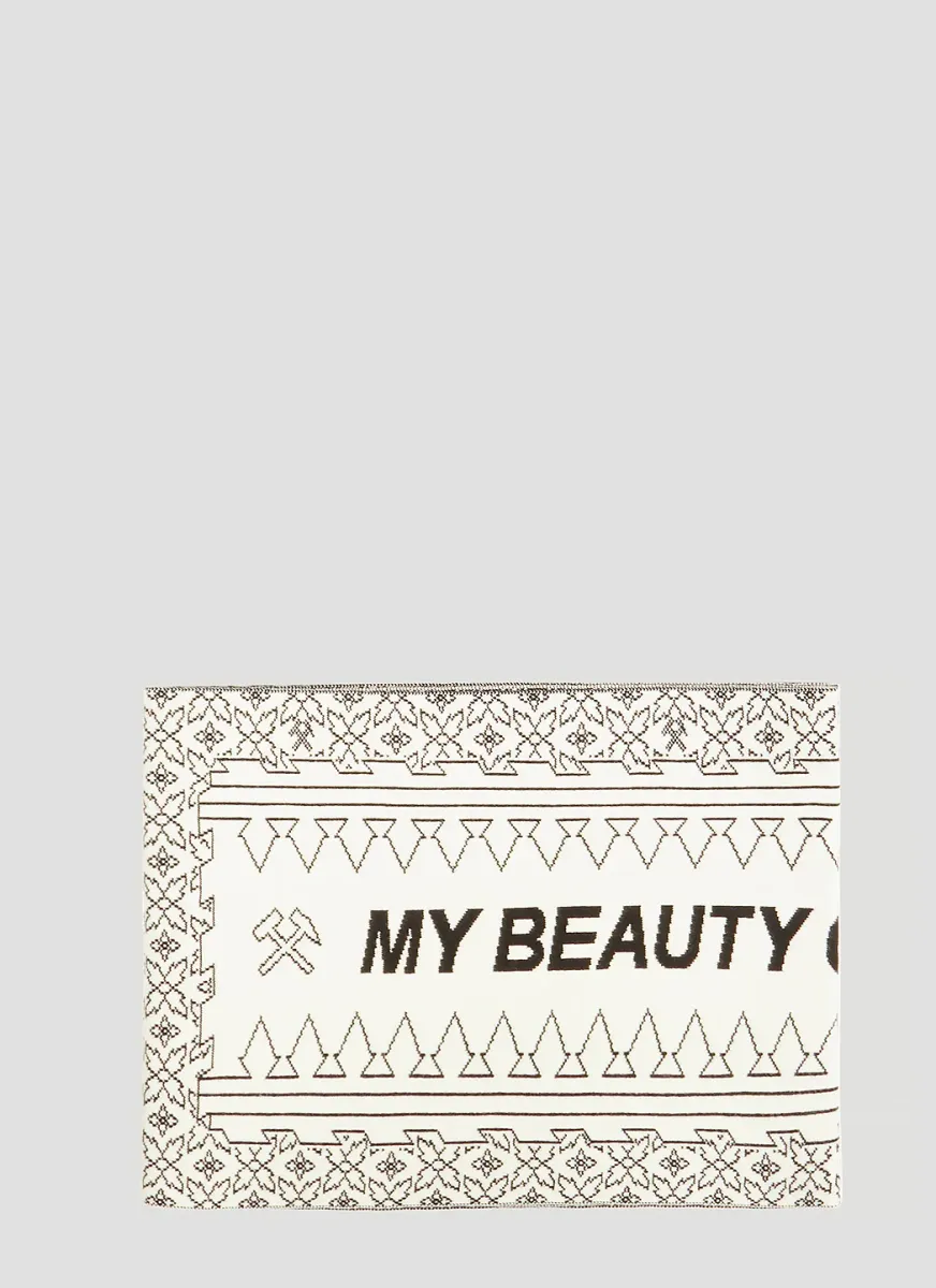 My Beauty Offends You Intarsia Knit Scarf