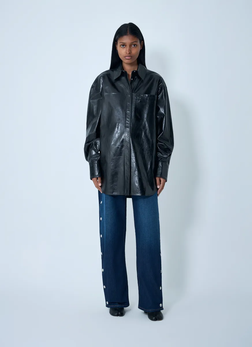 Leather Overshirt Jacket
