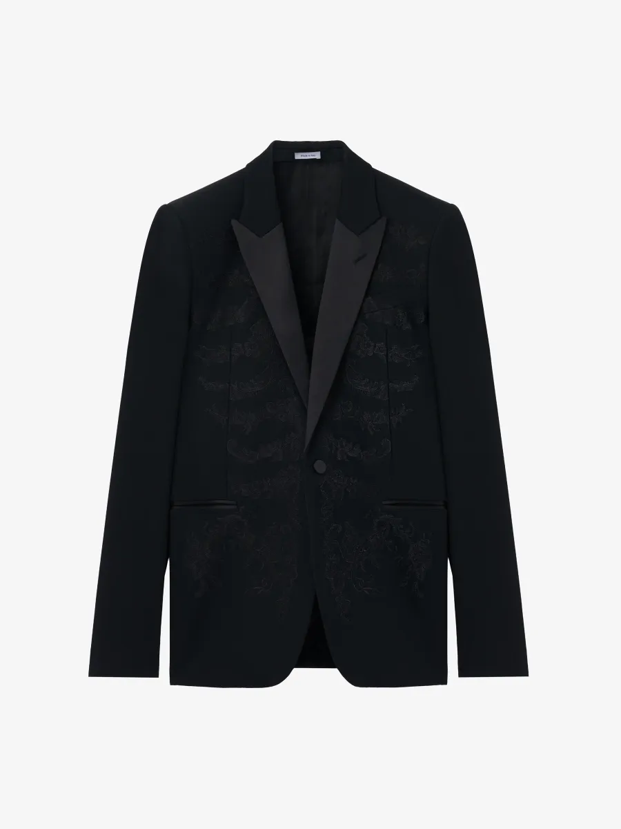 Lace Ribcage Embroidery Single-breasted Jacket