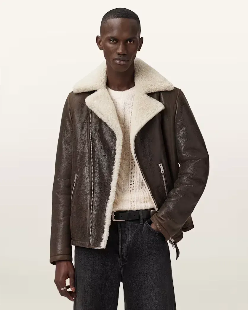 Xylon Shearling Biker Jacket